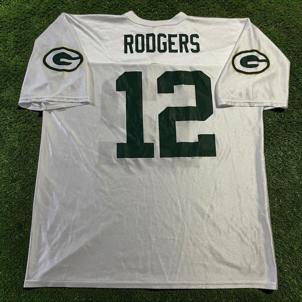 Aaron Rodgers #12 Green Bay Packers NFL White Away Jersey Men's XL Team Apparel